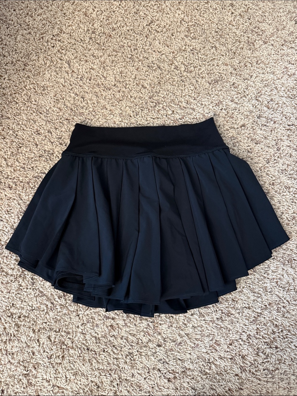 Black Circle Skirt with Wide Elastic Waistband